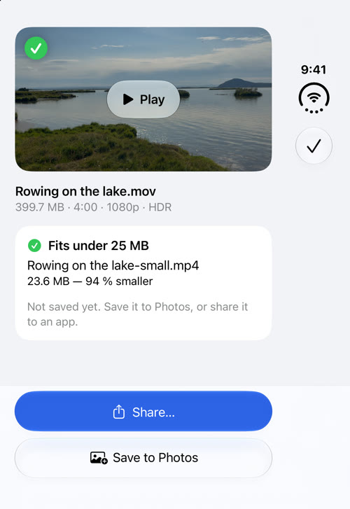 Minnka on the iPhone Duo's outer display: Fits under 25 MB